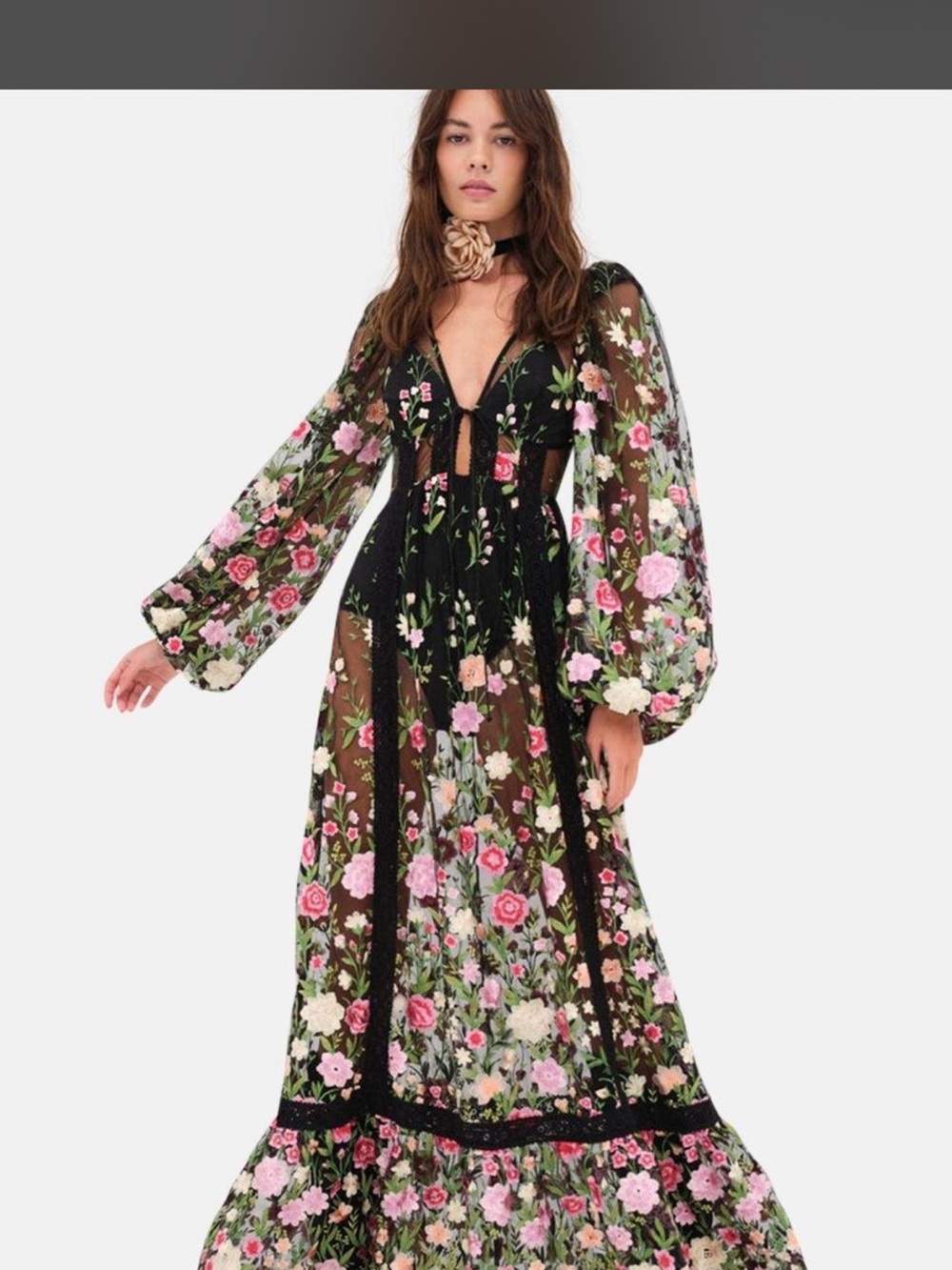 For Love and Lemons black floral dress